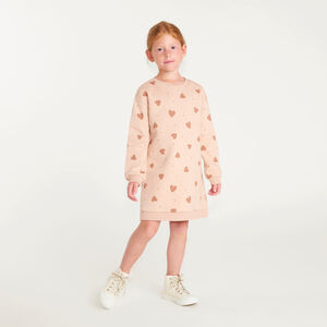 Sweaterjurk meisje met hartprint 