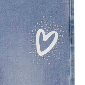 Jean slim en denim effet patchwork avec strass fille 