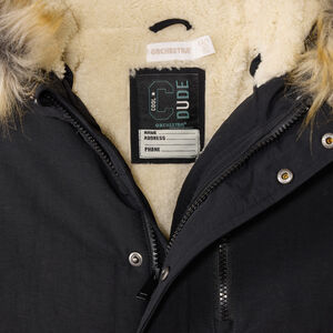 Gewatteerde parka met kap en afneembare nepbont voor jongens 