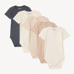 Set van 5 bodies met korte mouwen voor baby