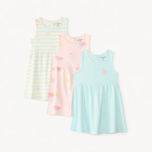 Set van 3 mouwloze jurkjes met bloemenmotief voor meisjesbaby's 