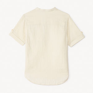 Chemise manches courtes col mao en gaze garçon 