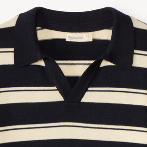 Pull garçon col polo style marinière 