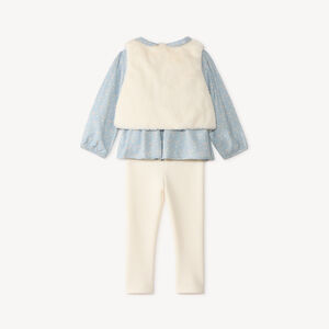 Drie-delige set met tuniek, vest en legging voor meisjesbaby's 