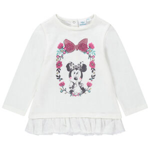 Trui van decoratieve molton met volant van tule en print van Minnie Disney 