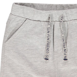 Bermuda en molleton uni à cordons imprimés pour bébé garçon 