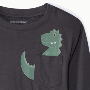 T-shirt met lange mouwen en speelse dierenprint voor jongens 