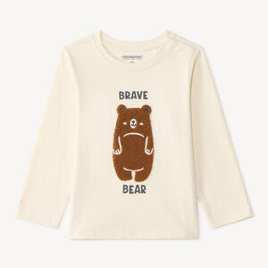 T-shirt manches longues bébé garçon broderie bouclette fantaisie 