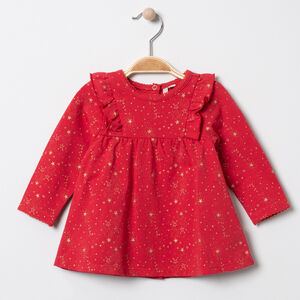 Tuniek met lange mouwen vol gouden sterretjes 