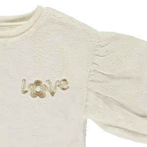 Oversize sherpa sweatshirt met gouden borduursel Love voor meisjes 