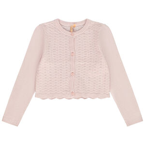 Gilet court en tricot ajouré pour fille 