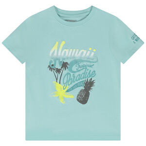 T-shirt met korte mouwen in jersey print Hawaii voor jongen 