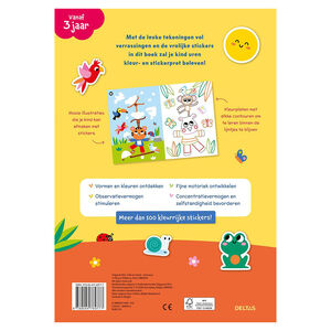 Boek NL Kleur- en stickerpret Vrolijke dieren +3J 