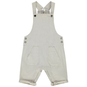 Korte gestreepte salopette met zakken voor baby jongen 