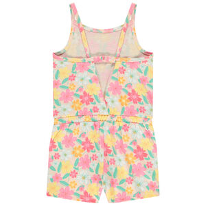 Combishort en jersey slub imprimé fleurs fille 