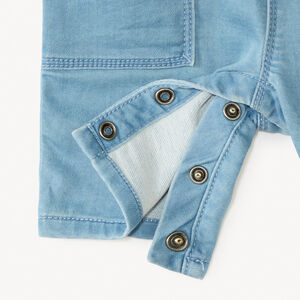 Korte jeans overall in workwear-stijl met palmboom borduursel voor babyjongens 