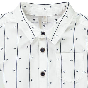 Chemise manches courtes rayée imprimé ancres pour bébé garçon 