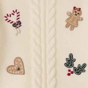 Pull tricot à patchs de Noël en feutrine pour bébé fille 
