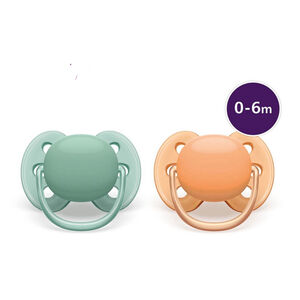 Sucette silocone Ultra Soft +0m - Cognac/Vert - 2 pièces 