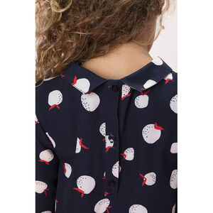 Robe courte manches longues imprimé pommes fille 
