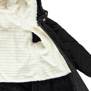 Donsjas met lange mouwen van twill en sherpa voering + mouwloos sherpa vest voor meisjes 