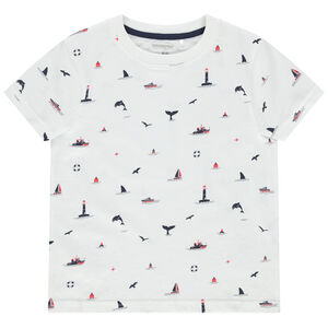T-shirt met korte mouwen van katoen met print "all-over" 