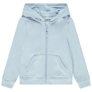 Vest met kap en zak + geborduurd hart voor meisje 