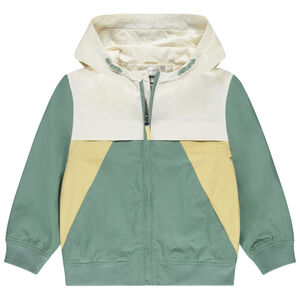 Windjack met kleurblok effect en capuchon voor jongen 