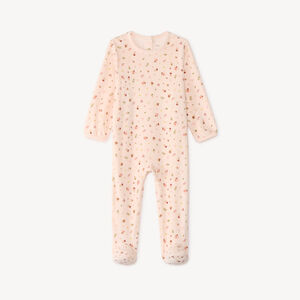 Velours slaapoutfit met vest voor baby meisje (afwerking varieert naargelang de leeftijd) 