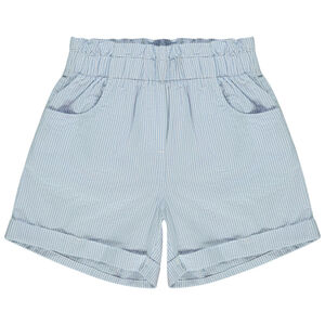 Short paperbag en toile rayée pour fille 