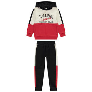 Ensemble jogging + sweat molleton effet color block fantaisie pour garçon  