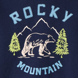 Sweatshirt in effen fleece met groot fantasieprint en puff print voor jongens 