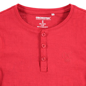 T-shirt met lange mouwen van jerseystof met geborduurd logo 