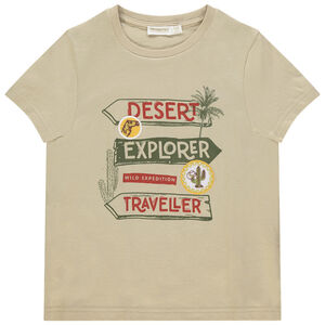 T-shirt manches courtes à motif printé et badges brodés 