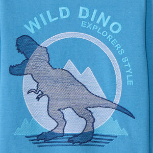 Sweatshirt in fleece met T-Rex borduurwerk voor jongens 