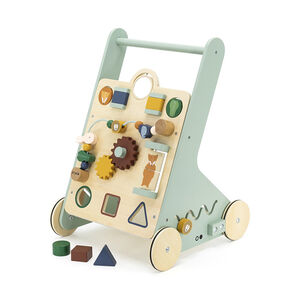 Houten dieren activiteiten duw- en loopwagen   