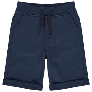 Bermuda in effen molleton met elastische taille voor jongens 