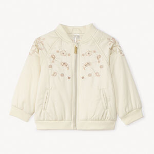Bombers satiné à broderies cachemire pour bébé fille 