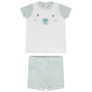 Ensemble t-shirt manches courtes + short ourson pour bébé garçon 