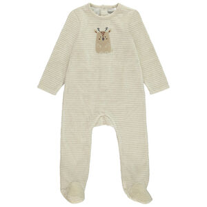 Dors-bien en velours patch animal pour bébé avec ouvertures différentes selon l'âge 