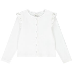 Vest lange mouwen effen in gaas geribbeld en volants voor meisjes 