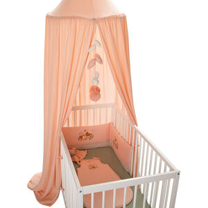 Ciel de lit en gaze de coton - Rose 