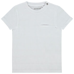 T-shirt met korte mouwen effen textuur voor baby jongen 