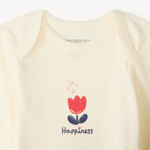 Set van 7 lange mouw baby meisjes rompers met tulpenpatroon 