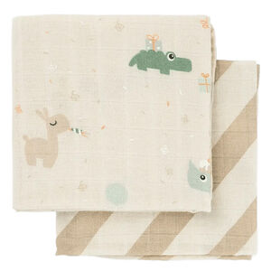 Set van 2 tetradoeken 65x65cm Celebration Zand 