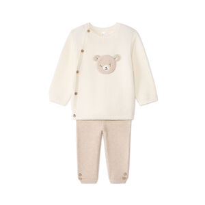 Set van 2-delige gebreide pyjama met teddybeer voor baby 