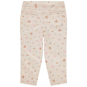 Pantalon slim imprimé et doublé jersey pour bébé fille 