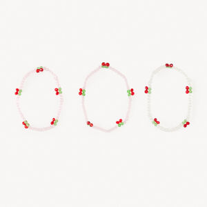 Set van 3 leuke armbanden met kersenthema voor meisjes 