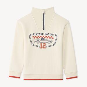 Sweater met rits voor jongens met vintage racing motief 