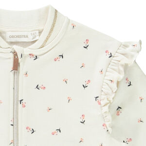 Gilet molleton imprimé floral pour fille 